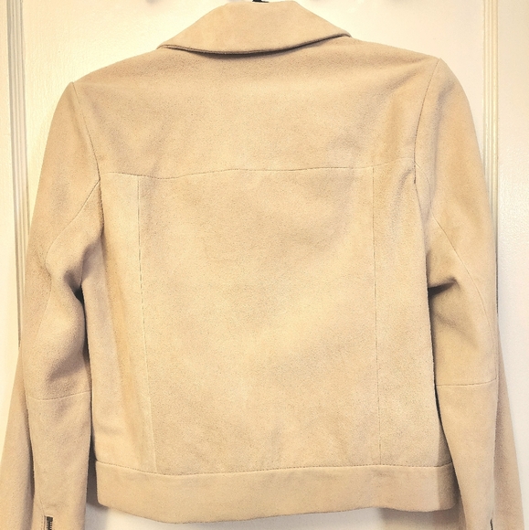 Madewell Shrunken Zip-Front Jacket in Suede size 0 in Light Sand color - Picture 5 of 14
